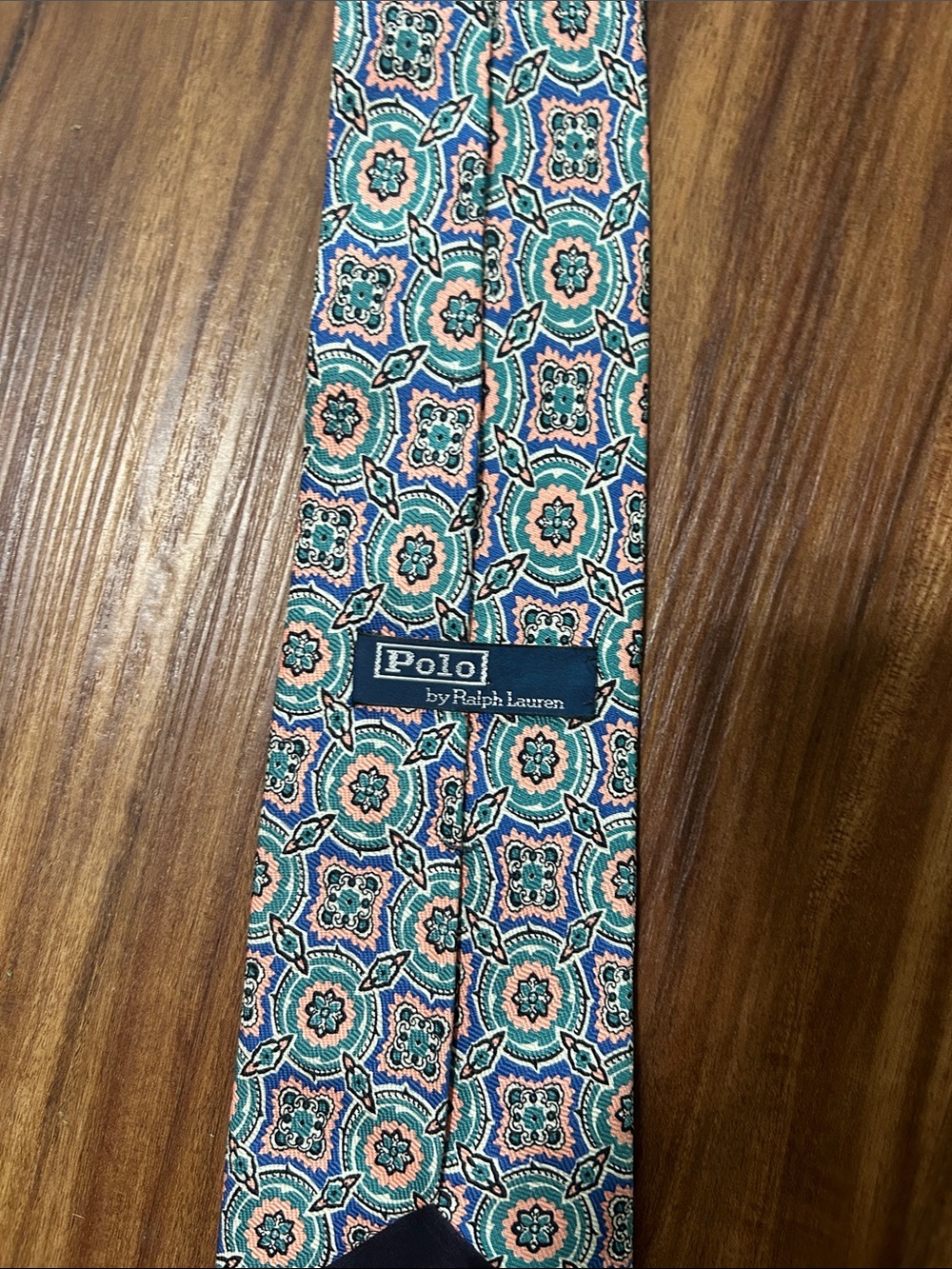 Polo by Ralph Lauren Teal & Pink Medallion Silk Tie